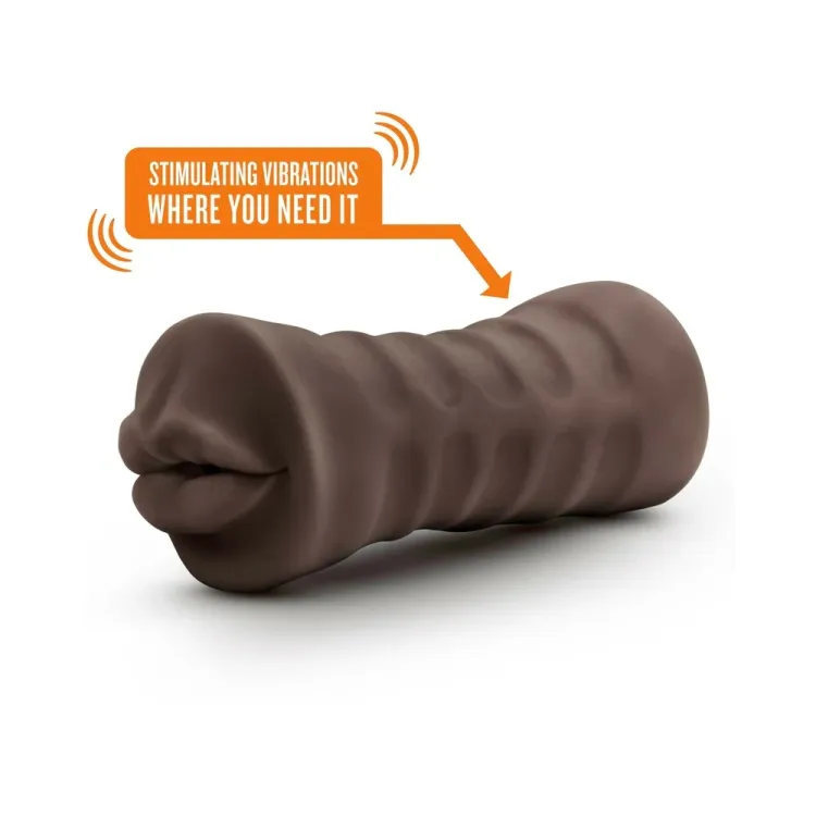 EnLust Krystal Vibrating Mouth Pocket Stroker Brown EnLust Krystal Vibrating Mouth Pocket Stroker Brown