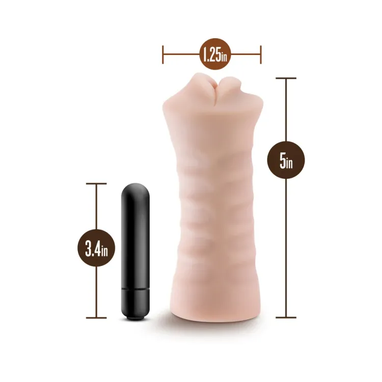 EnLust Nicole Vibrating Mouth Pocket Stroker Beige EnLust Nicole Vibrating Mouth Pocket Stroker Beige