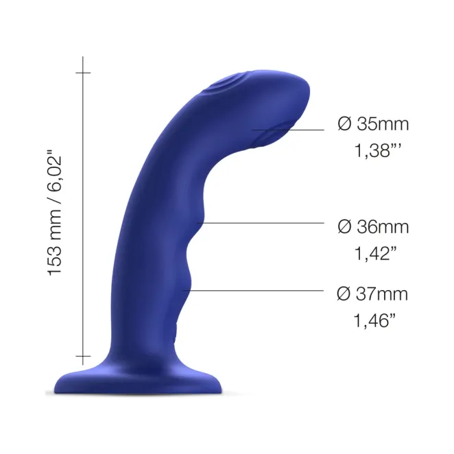 6 Inch Silicone Tapping Vibrating Dildo with Suction Cup Blue