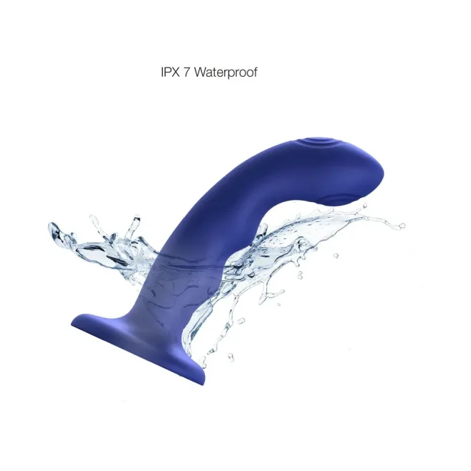 6 Inch Silicone Tapping Vibrating Dildo with Suction Cup Blue