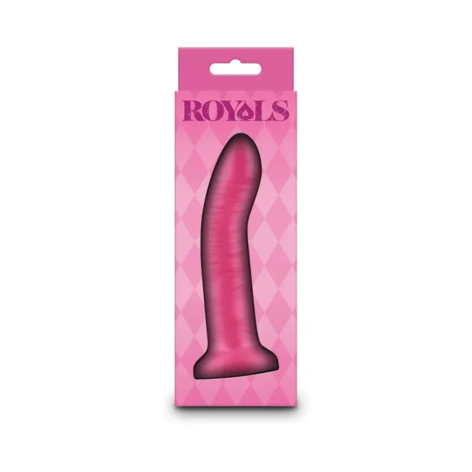 5 Inch Charlie Curved Metallic Silicone Dildo Pink