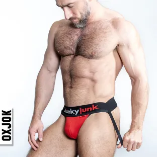 Oxballs Oxjok Hunker Comfy-Pouch Slider-Strap Jock Red Hot