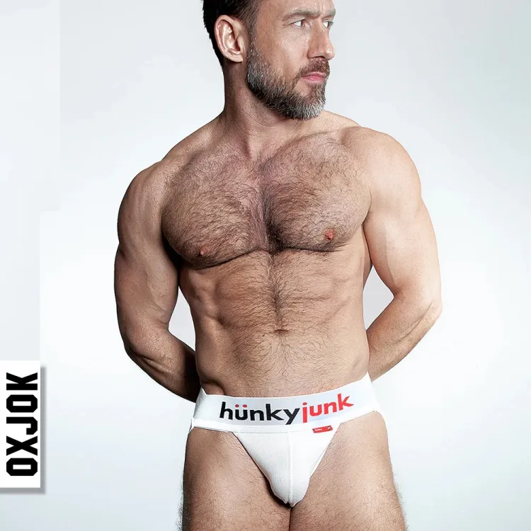 Oxballs Oxjok Hunker Comfy-Pouch Slider-Strap Jock White Snow Oxballs Oxjok Hunker Comfy-Pouch Slider-Strap Jock White Snow