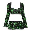 Magic Silk Hazy Dayz Crop Top, Skirt & G-String Set Pot Leaf Magic Silk Hazy Dayz Crop Top, Skirt & G-String Set Pot Leaf