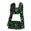 Magic Silk Hazy Dayz Crop Top, Skirt & G-String Set Pot Leaf Magic Silk Hazy Dayz Crop Top, Skirt & G-String Set Pot Leaf