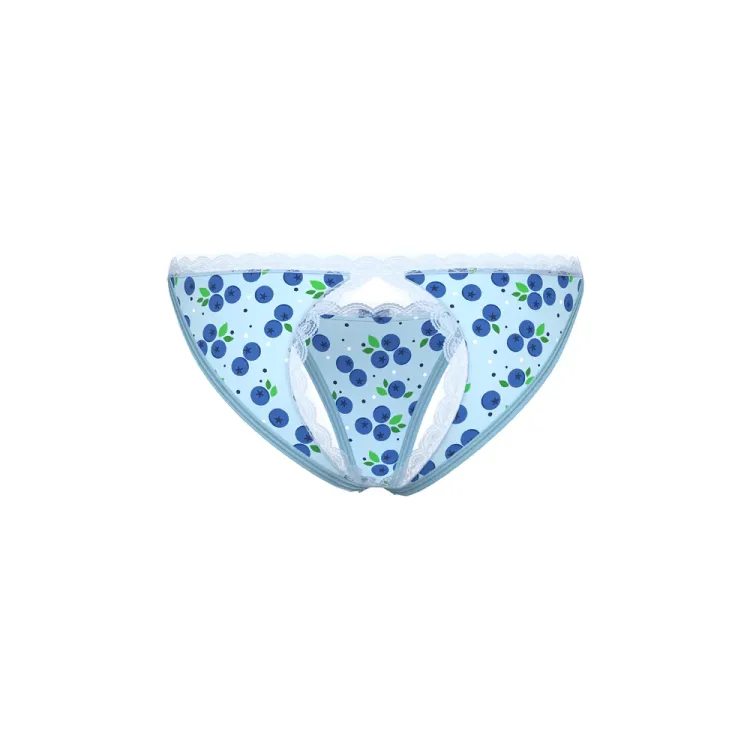 Magic Silk Sweet Treats Split Back & Crotchless Panty with Lube Blueberry Magic Silk Sweet Treats Split Back & Crotchless Panty with Lube Blueberry