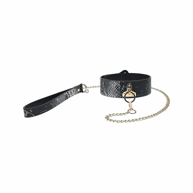 Florence Collection Collar with Leash Black