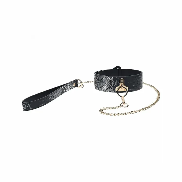 Florence Collection Collar with Leash Black Florence Collection Collar with Leash Black