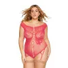 Dreamgirl Butterfly Fishnet Teddy with Garter Straps Watermelon Dreamgirl Butterfly Fishnet Teddy with Garter Straps Watermelon