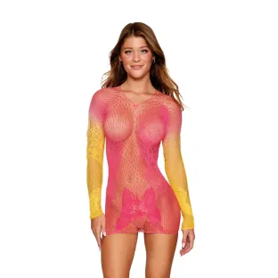 Dreamgirl Versatile Butterfly Fishnet Bodystocking Watermelon Mimosa