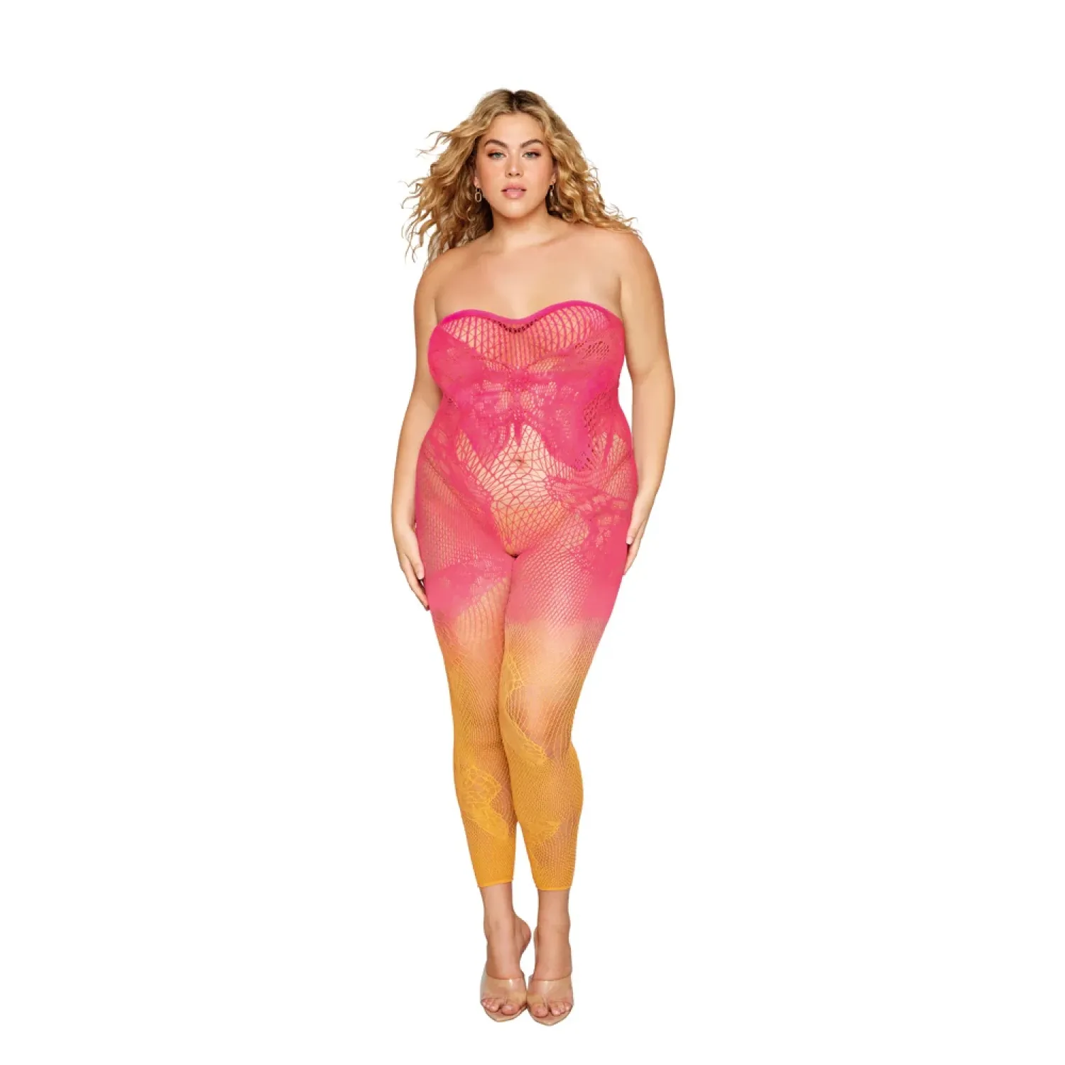 Dreamgirl Versatile Butterfly Fishnet Bodystocking Watermelon Mimosa