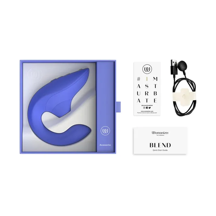 Womanizer Blend Dual-Stim Rabbit Vibe Vibrant Blue