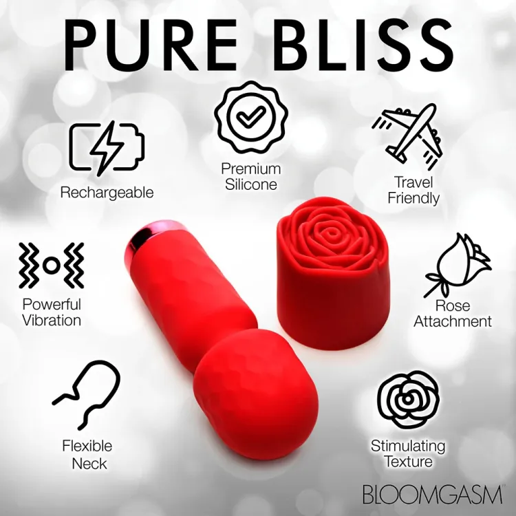 Bloomgasm Pleasure Rose Petite Mini Silicone Rose Wand Bloomgasm Pleasure Rose Petite Mini Silicone Rose Wand
