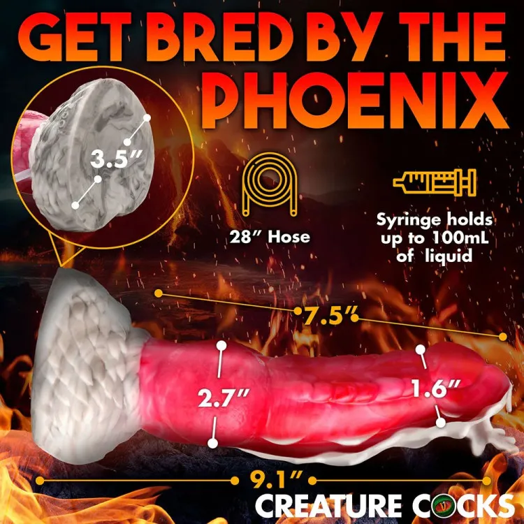 9.1 in. "Resurrector" Phoenix Fantasy Silicone Squirting Dildo 9.1 in. "Resurrector" Phoenix Fantasy Silicone Squirting Dildo