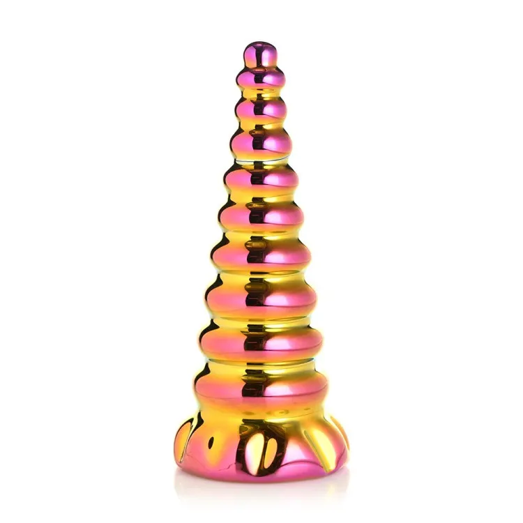 6.3 in. "Twilight" Rainbow Glass Unicorn Horn Fantasy Dildo 6.3 in. "Twilight" Rainbow Glass Unicorn Horn Fantasy Dildo