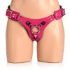 Strap U Bodice Deluxe Leather Corset Strap-On Harness Pink