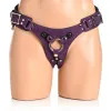 Strap U Bodice Deluxe Leather Corset Strap-On Harness Purple