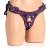 Strap U Bodice Deluxe Leather Corset Strap-On Harness Purple