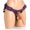Strap U Bodice Deluxe Leather Corset Strap-On Harness Purple