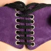 Strap U Bodice Deluxe Leather Corset Strap-On Harness Purple