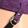 Strap U Bodice Deluxe Leather Corset Strap-On Harness Purple