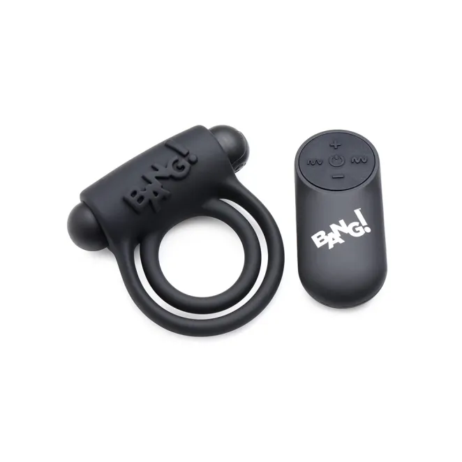 BANG! Vibrating Cock Ring with Remote Control Black