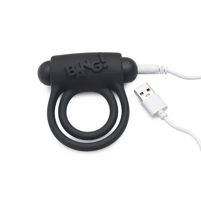 BANG! Vibrating Cock Ring with Remote Control Black
