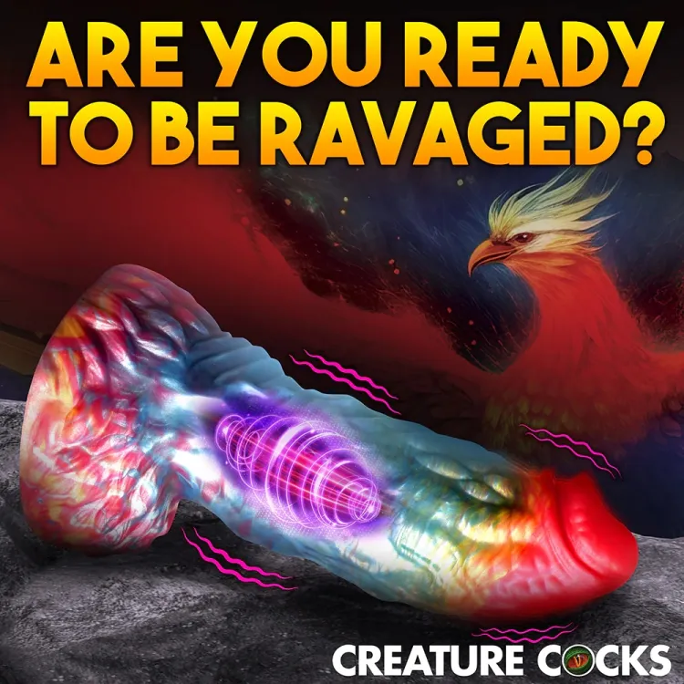 Creature Cocks Rainbow Phoenix Vibrating Silicone Dildo Creature Cocks Rainbow Phoenix Vibrating Silicone Dildo