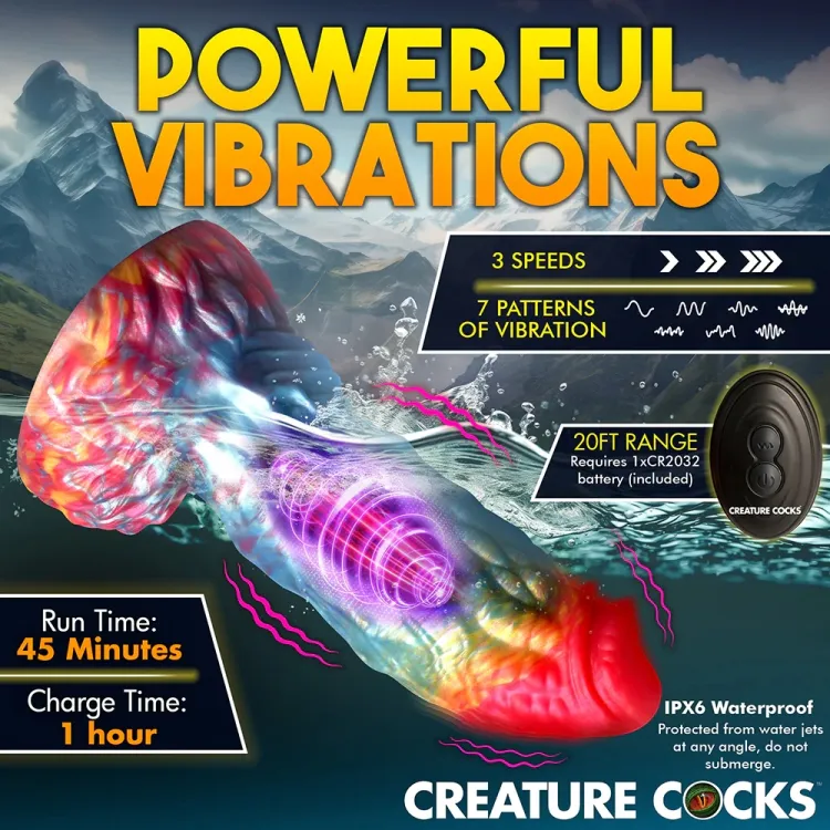 Creature Cocks Rainbow Phoenix Vibrating Silicone Dildo Creature Cocks Rainbow Phoenix Vibrating Silicone Dildo
