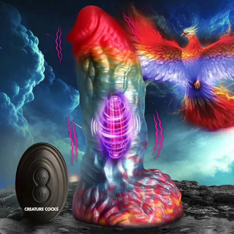 Creature Cocks Rainbow Phoenix Vibrating Silicone Dildo Creature Cocks Rainbow Phoenix Vibrating Silicone Dildo