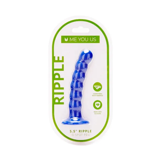 5 Inch Ripple G-Spot Dildo Blue