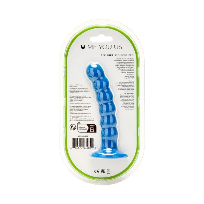 5 Inch Ripple G-Spot Dildo Blue