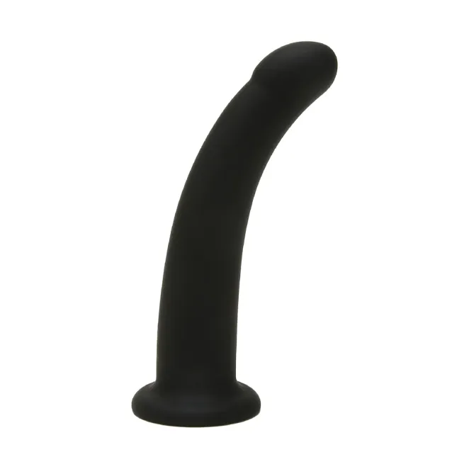 6 Inch Curved Silicone Suction Cup Dildo Black