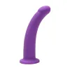 7 Inch Me You Us Curved Silicone Suction Cup Dildo Purple
