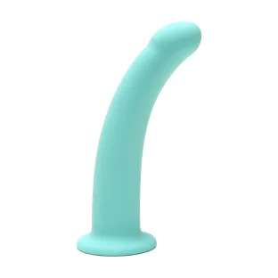 7 in. Curved Silicone Dildo Aqua