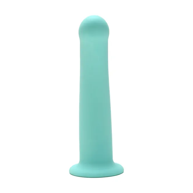 7 Inch Me You Us Curved Silicone Suction Cup Dildo Aqua