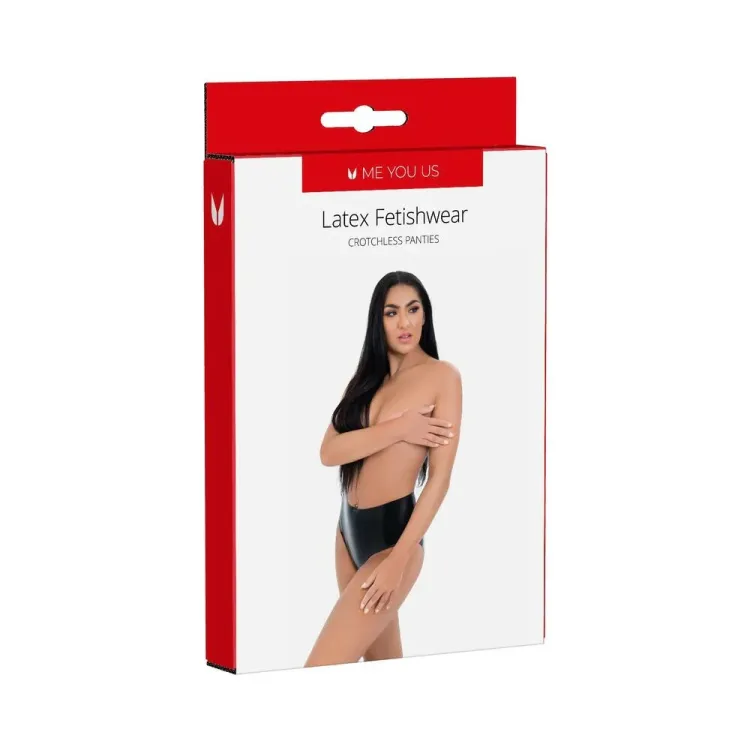 Me You Us Latex Crotchless Panties Black Me You Us Latex Crotchless Panties Black