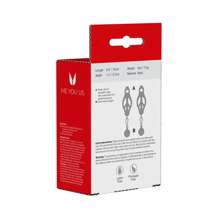 Clover Nipple Clamps Silver Clover Nipple Clamps Silver