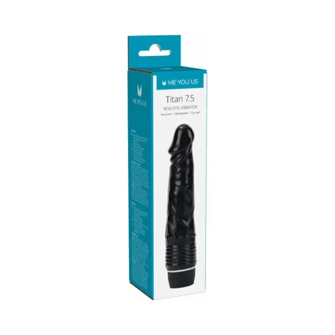 7 Inch Titan Realistic Vibrator Black