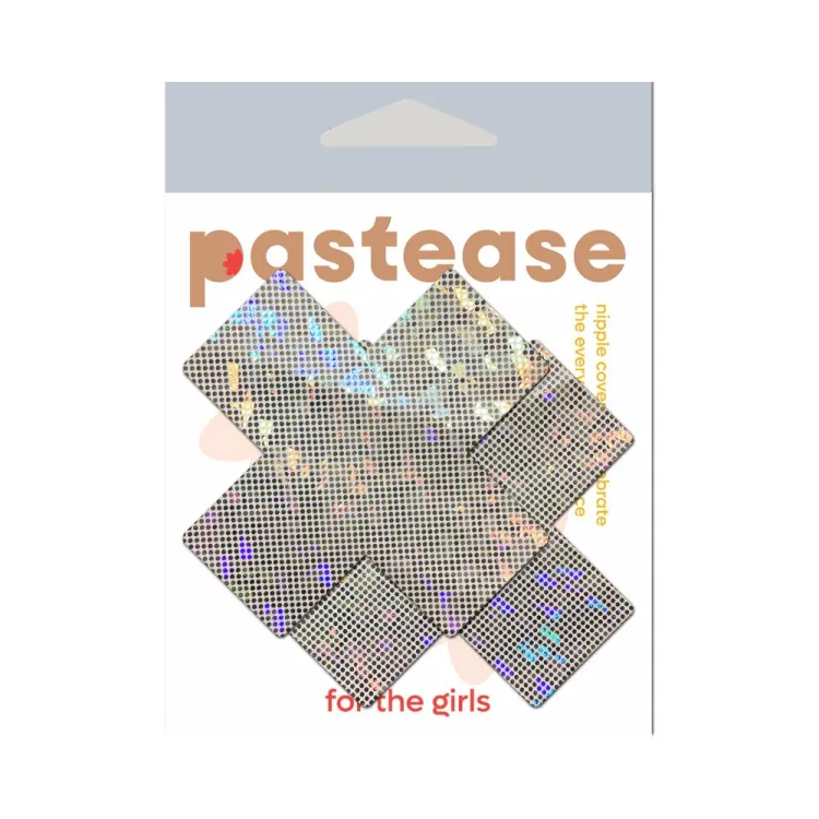Pastease Plus X Shattered Glass Disco Ball Glitter White Cross Nipple Pasties Pastease Plus X Shattered Glass Disco Ball Glitter White Cross Nipple Pasties