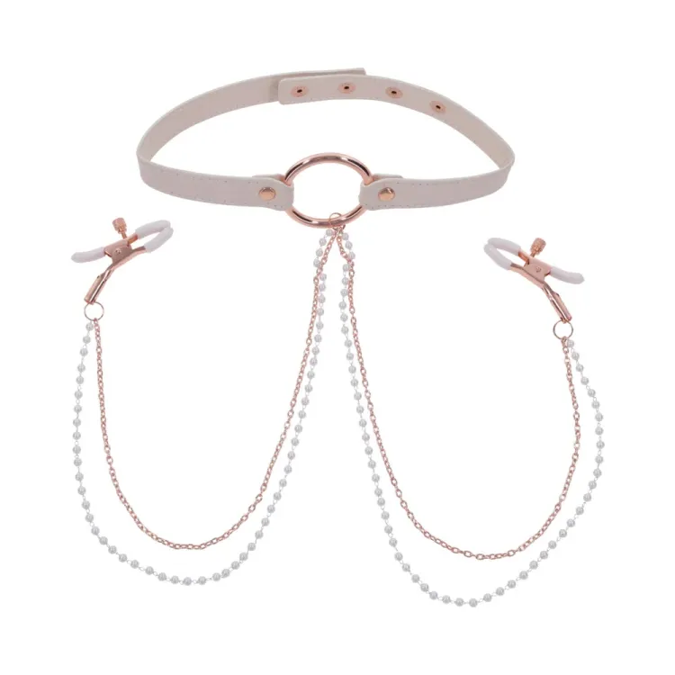 Peaches 'n CreaMe Collar with Nipple Clamps Peaches 'n CreaMe Collar with Nipple Clamps