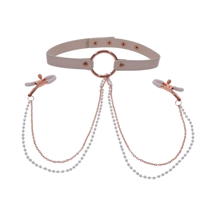 Peaches 'n CreaMe Collar with Nipple Clamps Peaches 'n CreaMe Collar with Nipple Clamps