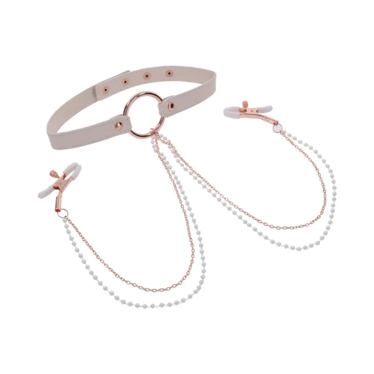 Peaches 'n CreaMe Collar with Nipple Clamps Peaches 'n CreaMe Collar with Nipple Clamps