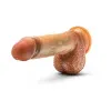 9.5 Inch Sliding Foreskin Dual Density Realistic Silicone Dildo with Balls Tan
