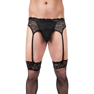 Prowler Men's Lace Garter Set Black