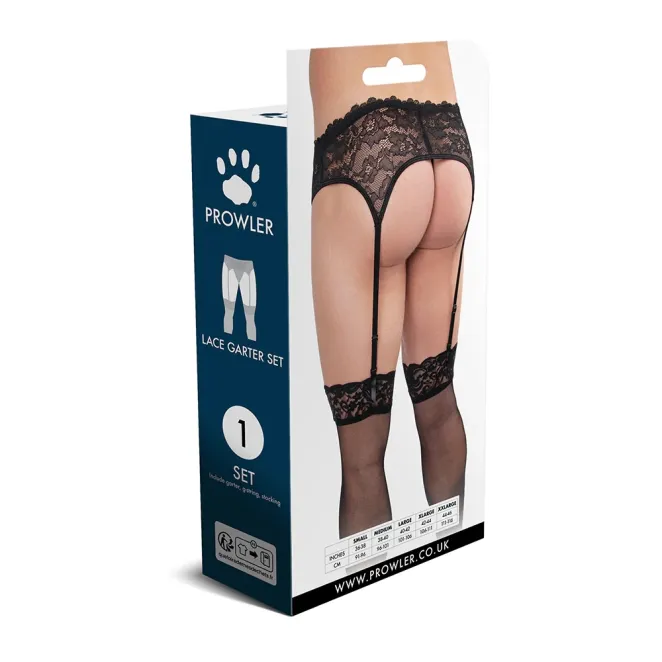 Prowler Men's Lace Garter Set Black