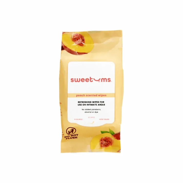 Sweetums Intimate Wipes Peach Scent (Unflavored) 30-Pack Sweetums Intimate Wipes Peach Scent (Unflavored) 30-Pack
