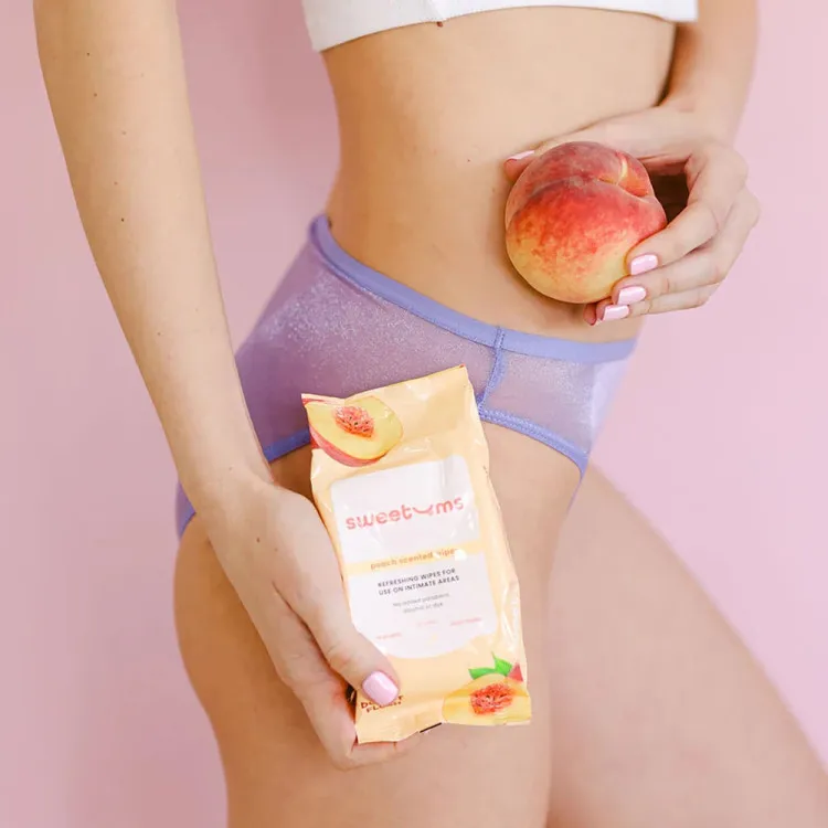 Sweetums Intimate Wipes Peach Scent (Unflavored) 30-Pack Sweetums Intimate Wipes Peach Scent (Unflavored) 30-Pack