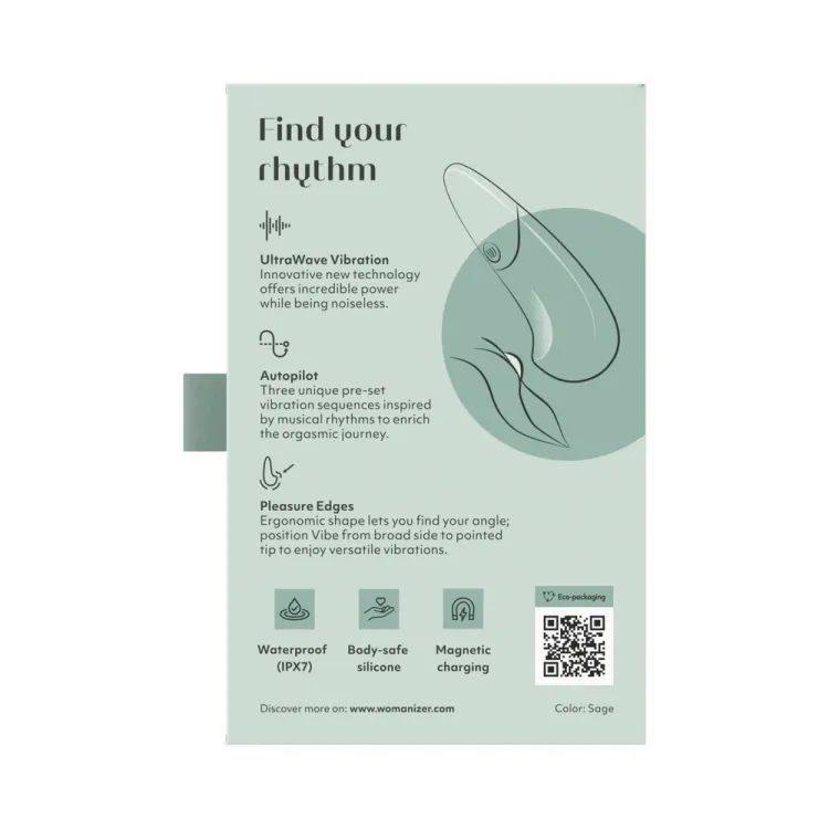 Womanizer UltraWave Lay-On Vibe in Sage Womanizer UltraWave Lay-On Vibe in Sage