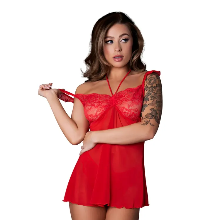 Magic Silk Sugar High Babydoll & Thong Set Red Magic Silk Sugar High Babydoll & Thong Set Red